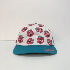 1990s Always Coca Cola Spellout Coke Snapback Hat Cap All Over Print RARE VTG